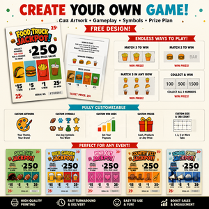 Custom Logo Hamburger Pull Tab Cards Secure Data Break Open Tickets with Custom Gameplay for Restaurant Promotions - Product Image 5