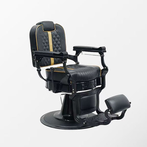 Fauteuil de Barbier Hydraulique Inclinable Noir Vintage de Luxe Robuste pour Salon de Coiffure et Mobilier de Salon – Vente en Gros - Product Image 1