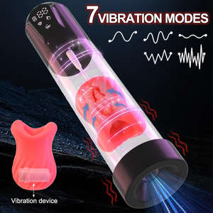 IPX7 Automatischer Männlicher Masturbator Vibrations-Penis-Extender-Pumpe Elektrische Vakuumsaug-Penispumpe zur Penisvergrößerung für Männer Sexspielzeug für Erwachsene - Product Image 3