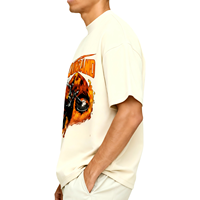 T-shirt décontracté blanc à col rond, streetwear, 100% coton, t-shirt personnalisé avec logo de marque, t-shirt en coton lourd pour hommes