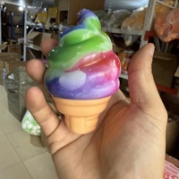 Jouet Mochi Squishy Arc-en-ciel Coloré en Forme de Crème Glacée, à Rebond Lent, Sensoriel, Anti-stress, Kawaii, Mignon, Cadeau, Vente en Gros
