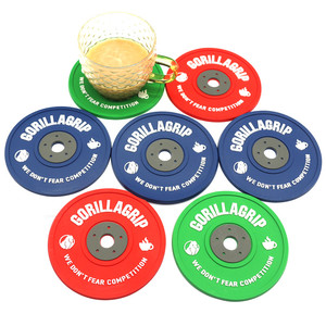 Wsnbwye personnalisé Coaster Silicone Barbell Coaster Pour Tasses Gym Cadeaux Promotionnels 29 sièges tasse coaster bus - Product Image 1