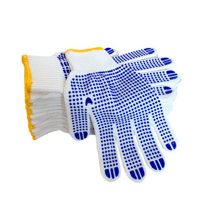 10Gauge Cotton Yarn Blue <b>PVC</b> Dotted Anti-slip <b>Gloves</b> Wear-resistant Safety Work <b>Gloves</b> For Lab Construction Logistics - Product Image 3