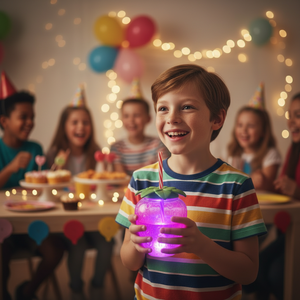 Vaso Reutilizable de 17oz con Luz LED de Fresa, Bonito Vaso para Jugo con LED 1R1G1B para Fiestas Familiares y Eventos - Product Image 5