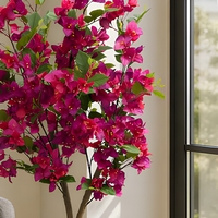Arbre artificiel de bougainvillier de 1,5 m, fleurs roses, tronc en plastique, écologique et durable pour la décoration de la maison, de l'hôtel, de la villa et du jardin