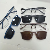Lunettes de soleil optiques polarisées anti-lumière bleue à clip magnétique, montures métalliques, unisexe, solides et tendance, vente en gros