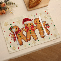 Weihnachts-Tischsets 30x45cm Leinen-Optik Polyester-Stoff Festliche Tischdekoration Hitzebeständige Tischmatten Großhandel Maßanfertigung