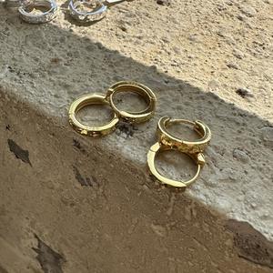 Boucles d'oreilles créoles fines en argent pur S925, style basique simple, finition glace pilée, mode, luxe léger, boucle d'oreille pour le quotidien - Product Image 5