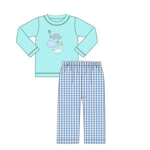 בני בגדי בוטיק custom בני סתיו תלבושת ארוך שרוולים חולצה ומשבצות מכנסיים ילדי בגדי סטים - Product Image 1