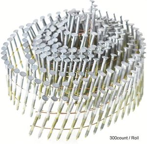 Clous de toiture galvanisés résistants aux intempéries à tête parapluie, à tige torsadée pour tôle ondulée, Clavos Para Techo, Fixations - Product Image 1