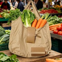 Sac fourre-tout pliable et réutilisable en nylon léger, portable, avec porte-clés, pour voyage et supermarché