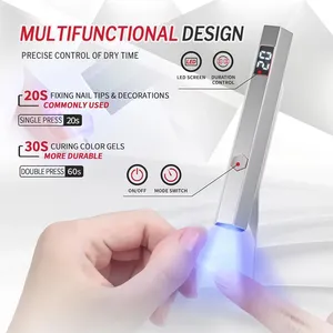 Lampe UV LED miniature DianaBeauty pour ongles, portable et rechargeable, pour le séchage du vernis gel avec écran. - Product Image 2