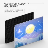 Tapis de souris de jeu antidérapant double face en alliage d'aluminium 220x180mm, surface givrée oxydée, personnalisable, marque SANXING