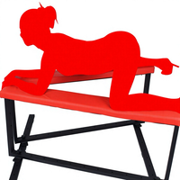 Support de positionnement réglable en acier au carbone pour BDSM, rembourré en éponge rouge, équipement de bien-être intime