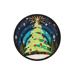 Parches bordados personalizados con purpurina dorada 100%, parches de hierro cortados con láser para Navidad, parches de alta calidad para sombreros, ropa - Product Image 6