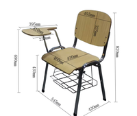 Meubles scolaires modernes, bureau et chaise en bois pour les élèves du secondaire, ensemble de table scolaire pour adultes de la collège du Guangdong