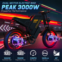 Vélo électrique COSWHEEL GT20 PRO 3000W à double moteur, batterie 48V 40AH, pneus larges de 20 pouces, vélo de montagne électrique, entrepôt UE