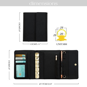 Portefeuille classeur A7 Hongbo Best Seller, livraison immédiate, 9 couleurs disponibles, porte-documents en cuir, pochette à feuilles mobiles, format livre - Product Image 4