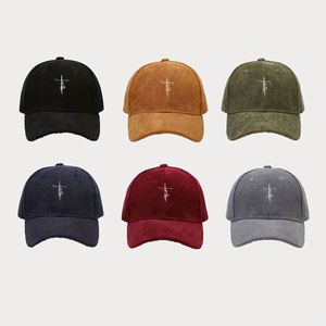 Fashion <b>Small</b> Letter Embroidery Corduroy Baseball Hat Dad Cap Women Simple Fashion Duck Tongue Visor Korean Cap for Men - Product Image 2
