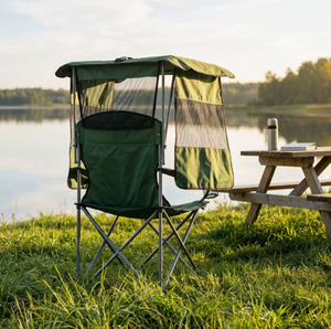 Chaise pliante verte avec auvent, confortable et légère, pour événements, camping et salle de sport, MOQ 200 commandes en gros - Product Image 3