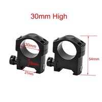 Support de tube de télescope à hauteur basse, moyenne et haute de 30 mm, fixation à 2 boulons, compatible avec support de rehaussement en aluminium de 21 mm, lot de 2 pièces
