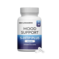 LIFEWORTH Marque privée Sentir calme et détendu 5-HTP Capsules avec vitamine B6 SAM-e