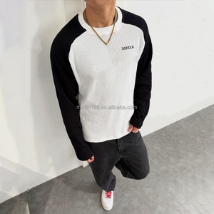 Custom Men's 100% Cotton <b>Waffle</b> Long Sleeve T <b>Shirt</b> Cut and Sew Blank Design <b>Shirts</b> High Quality <b>Waffle</b> Knit Long Sleeve - Product Image 2