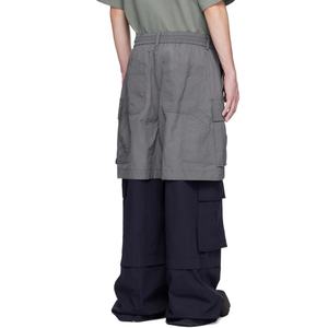 Pantalones Cargo Grises y Azul Marino de Moda al por Mayor con 4 Bolsillos, Pantalones Cargo Holgados para Hombre - Product Image 4