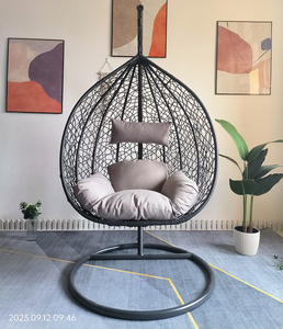Balançoires de patio en rotin PE imperméable, meubles de jardin d'extérieur utilisés, chaise suspendue en forme d'œuf à prix avantageux - Product Image 3