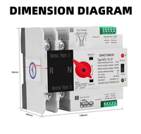 Interruptor de transferencia automática ATS, interruptor ATS de doble potencia ininterrumpida de 8ms, 230V/120V, 63A-125A, estándar de IEC60947-6-1, 1 unidad