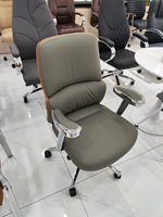 Chaise de bureau exécutive ergonomique moderne pivotante à 360° en cuir PU, hauteur réglable, structure métallique pour bureau à domicile