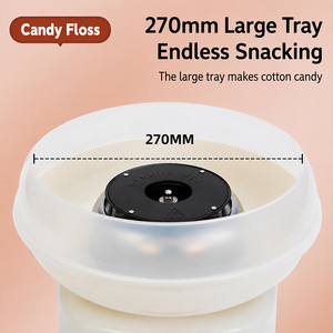 Machine à Barbe à Papa Électrique à Fonctionnement Continu et à Rotation Rapide, avec <span class=keywords><strong>Plateau</strong></span> Large, en PP Alimentaire, Idéale pour les Enfants et les Divertissements, Livrée en Coffret Cadeau - Product Image 5