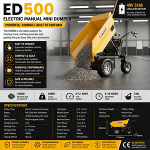 Chariot à roues mini haute capacité à faible bruit, certifié EPA CE EUR5, pour verger et décharge de pierres - Livraison gratuite, Offre Spéciale, Prix Abordable - Product Image 2