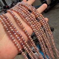 Perles d'eau douce naturelles de qualité AA, forme pomme de terre, couleurs bonbon, 4,5-5 mm, semi-finies, 38 cm, perles pour la fabrication de bijoux DIY