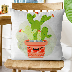 カクタスパターンDIYクロスステッチピローケース刺繍クッションカバーソファ用新作刺繍工芸品 - Product Image 2