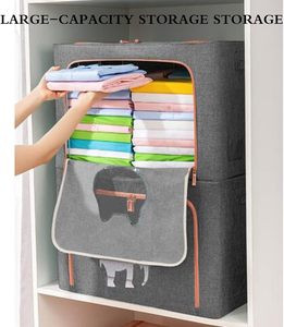 Cloth Steel Frame Folding <b>Storage</b> <b>Box</b> for Clothes Foldable Stackable <b>Storage</b> <b>Box</b> With Household - Product Image 4