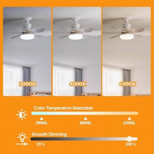 พัดลมเพดานอัจฉริยะแบบเงียบพร้อมหลอดไฟ <span class=keywords><strong>LED</strong></span> ขั้ว E27 รุ่นใหม่สำหรับใช้ในบ้าน ควบคุมด้วยรีโมท Agi32 ขนาดใบพัด 42/52 ซม. เหมาะสำหรับห้องรับประทานอาหาร - Product Image 2