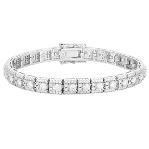 Version Hommes Femmes Argent Sterling 925 Moissanite Bracelet Diamant Plein Diamants Haut de Gamme Accessible - Product Image 5