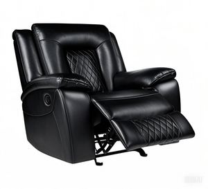 Modern Manual Recliner <b>Sofa</b> Chair Square Synthetic Leather Couch with Convertible Extendable Features for Living Room Wholesale - Product Image 5