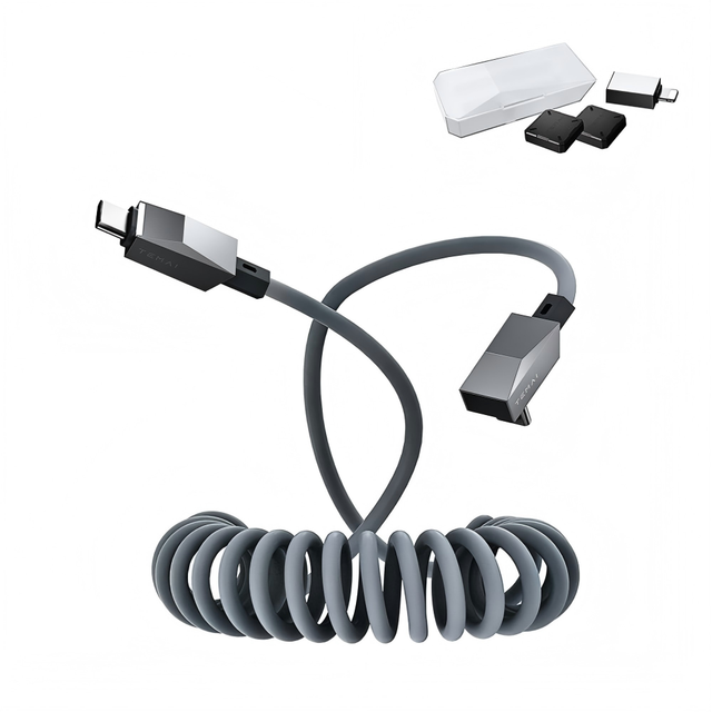 Magnetic Coiled 100W USB-C Charging Cable for Tesla Model 3/Y/S/X & Cybertruck