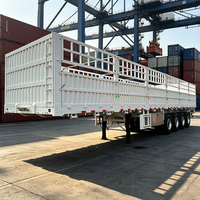 Semi-remorque à 4 essieux avec clôture personnalisée, parois latérales en acier durable, pour le transport agricole, la construction et le transport de marchandises, semi-remorque d'exportation