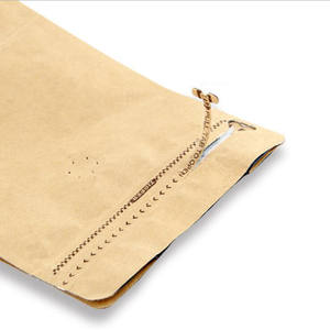 Sac en papier <span class=keywords><strong>kraft</strong></span> personnalisé avec fermeture à glissière et fenêtre, pochette debout à fond plat, pour emballage alimentaire de noix, nouilles et aliments pour animaux de compagnie - Product Image 6