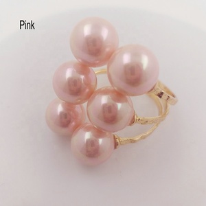 JX18 Anillo de <span class=keywords><strong>6</strong></span> perlas con 15 colores diferentes tamaños ajustables perla de concha todos los colores disponibles listo para enviar joyería hawaiana Guam - Product Image 1