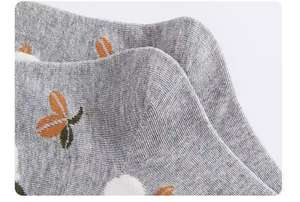 Moda Casual Crew Elegant Damas Calcetines De Algodon Invisibles Con Estampado Flores Corte Bajo Y Ancho Hasta El Tendon De - Product Image 6