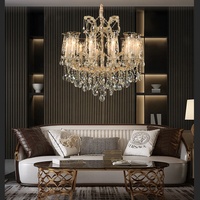 Lustre à 6 lumières LED en cristal K9 de style européen de luxe, fabrication chinoise, vente en gros, intensité réglable, angle de faisceau de 360°