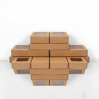 Boîte en papier kraft brun écologique recyclable en gros avec fenêtre, petite boîte cadeau coulissante personnalisée pour chaussettes