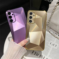 Galvanoplastie 3D Diamant Motif Mat Peau Tactile Téléphone étui pour samsung Galaxy A54 A34 A24 A14 A73 A53 A23 A13 Paillettes Couverture