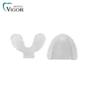 Matériaux dentaires pour prothèses complètes en filet robuste, Porte-empreintes dentaires en acier inoxydable doré et argenté - Product Image 3