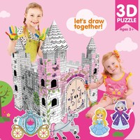 Maison en papier créative faite à la main, jouet de montage DIY, cabane de jeu dessinable pour enfants de maternelle BF30003 personnalisable
