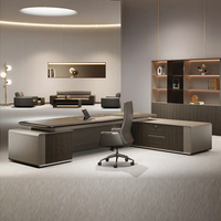 Bureau de direction professionnel de luxe simple en forme de L, table de bureau moderne en bois pour PDG, patron, directeur